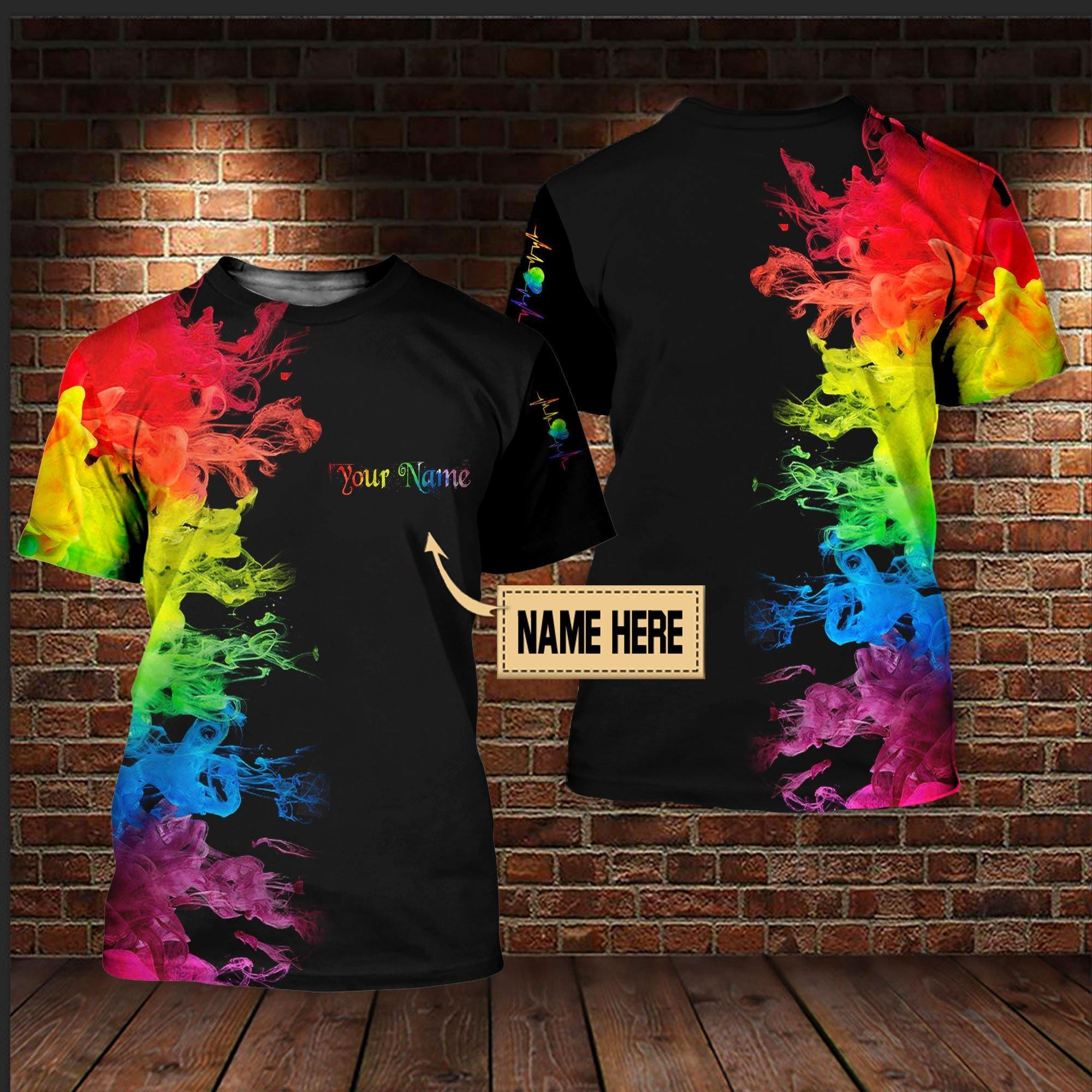 Custom LGBT Love Is Love Personalized Name 3D T-Shirt For LGBT Pride Month