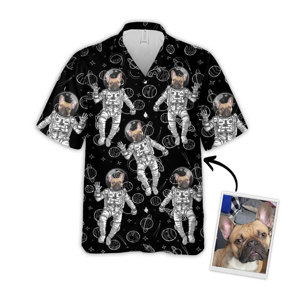 Custom Image Pet Funny Space Pattern Short-Sleeve Hawaiian Shirt/ Gift for Dog Lovers