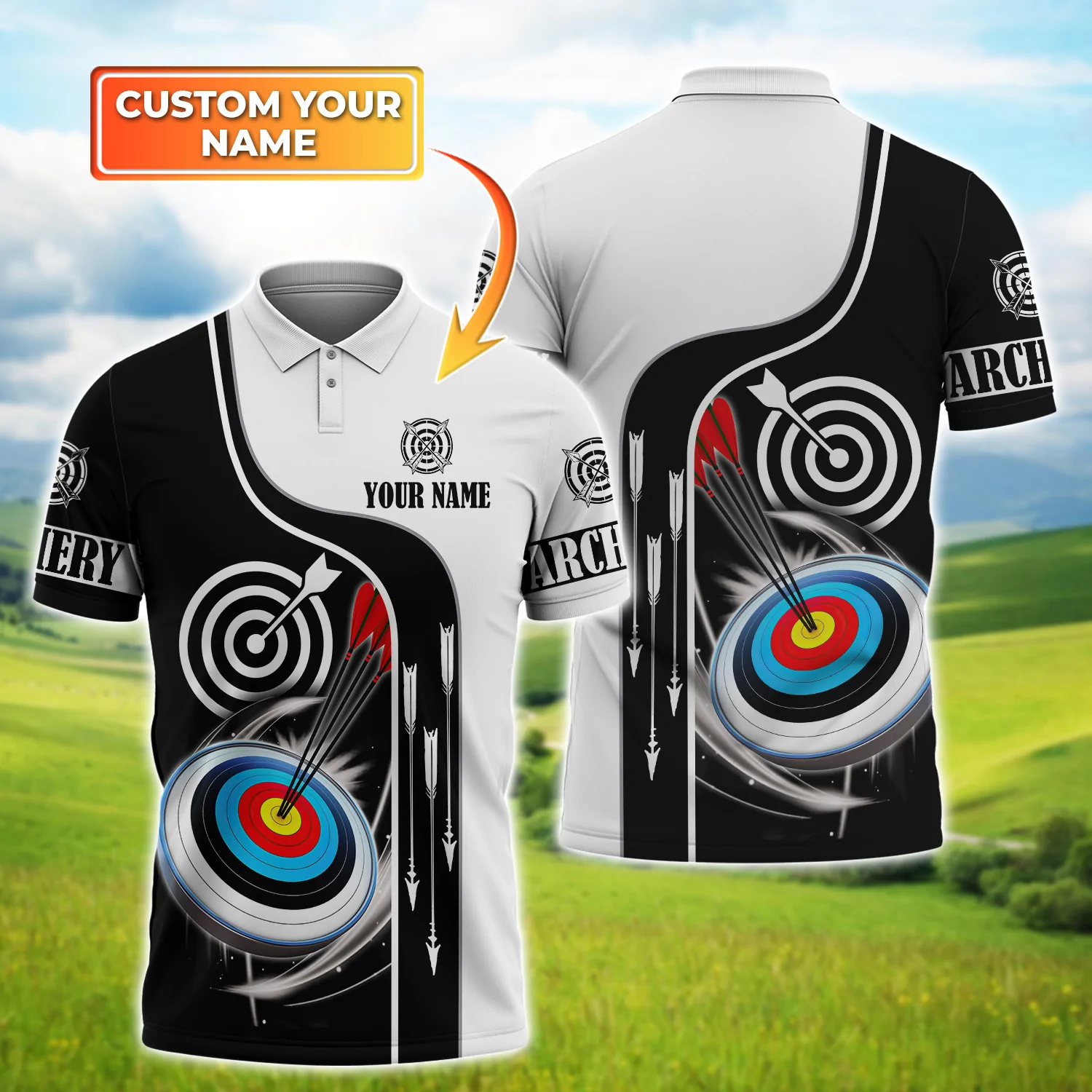Customized Archery Polo Shirt Unisex Men Women Archery Shirt Gift For An Archery Player