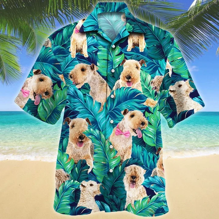 Lakeland Terrier Dog Lovers Summer Beach Palm Tree Hawaiian Shirt/ Summer aloha hawaii shirt for Men women