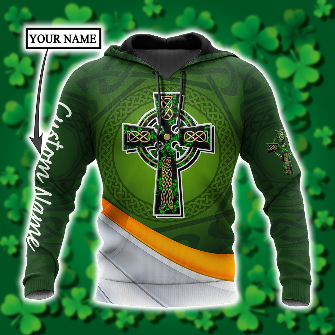 Personalized Custom Name Saint Patrick''s Day Shirt/ St. Patrick''s Day 3d Shirt/ Celtic Cross Shirt