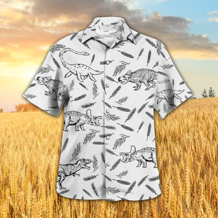 Dinosaur Pattern Hawaiian Shirt/  Dinosaurs Shirt/ Dinosaurs Hawaiian shirt for Women
