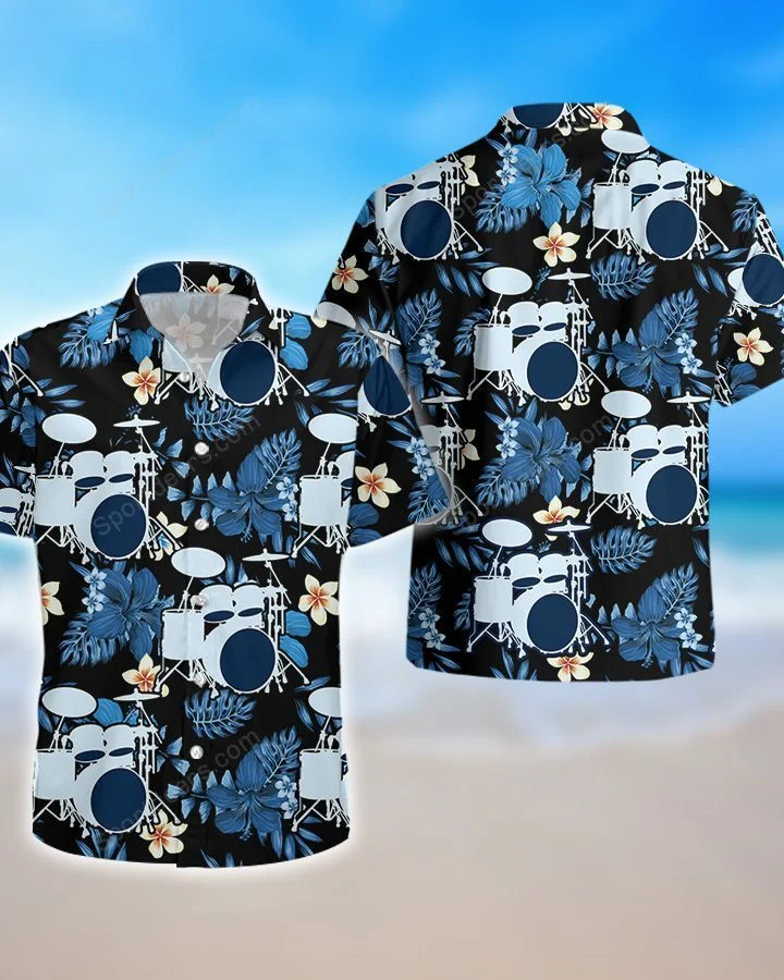 Drum - Floral Hawaiian Shirt/ Summer gift/ Hawaiian Shirts for Men/ Aloha Beach Shirt