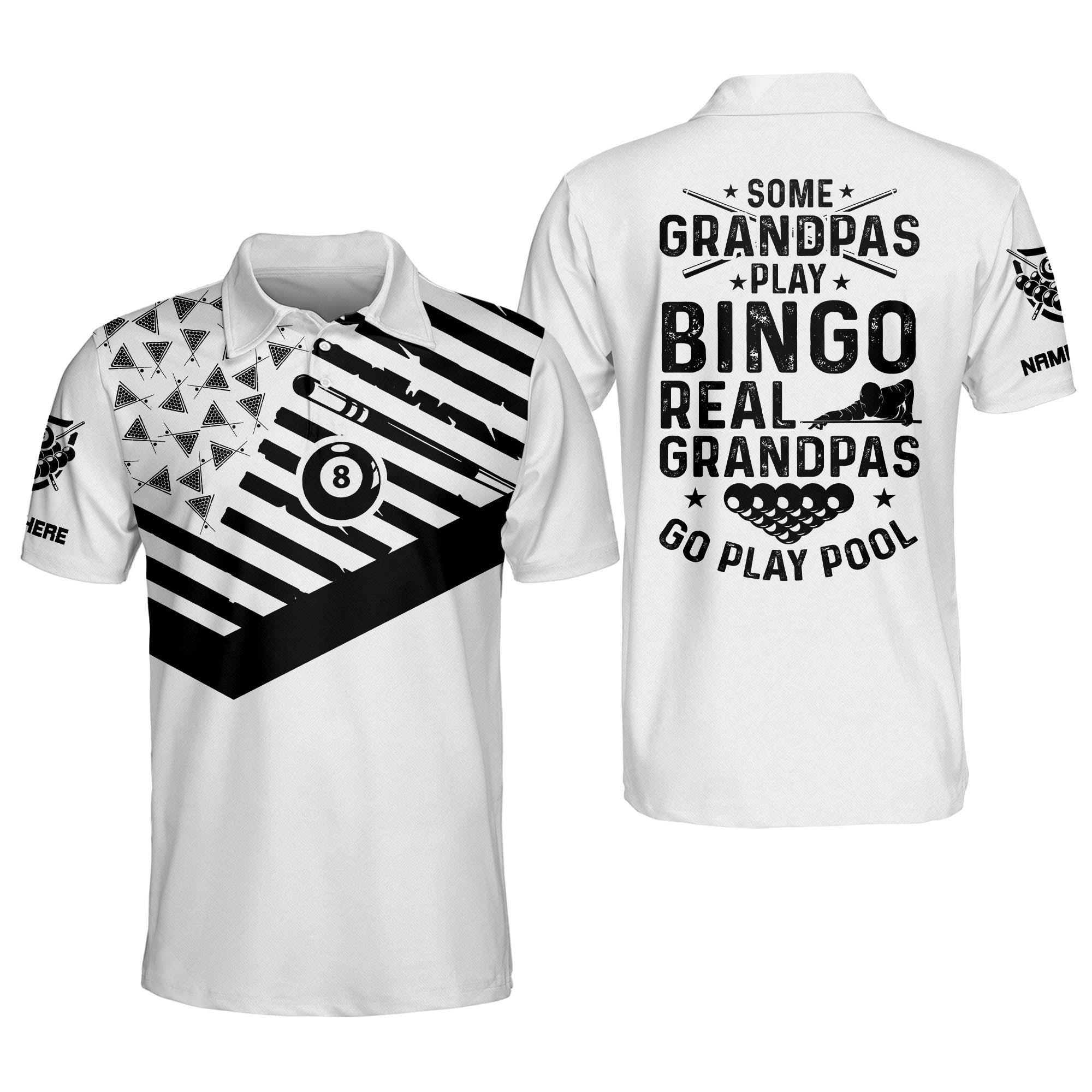 Coolspod Some Grandpas Play Bingo Real Grandpas Go Play Pool Billiard Polo Shirt