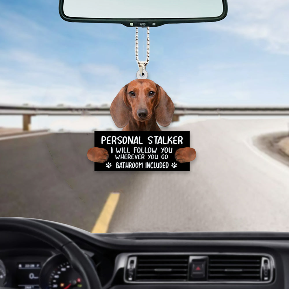 Dachshund Personal Stalker Car Hanging Ornament Present To Dog Lovers