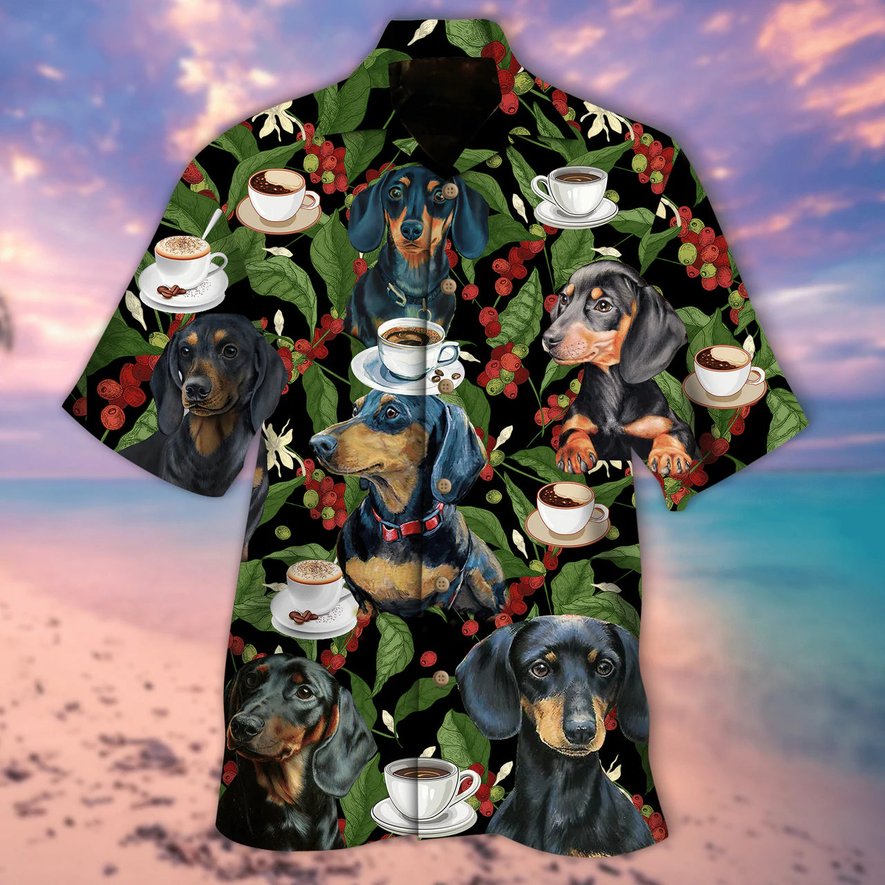 Dachshund Dog Summer Beach Aloha Hawaiian Shirts For Men & For Women