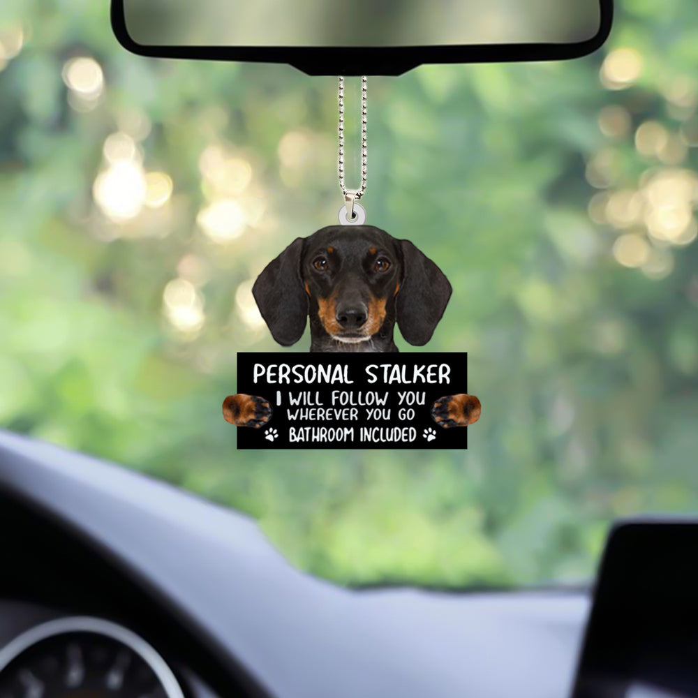 Dachshund Personal Stalker Car Hanging Ornament