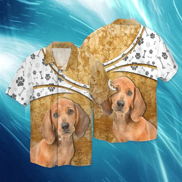Dachshund Dog For Men And Women Graphic Print Short Sleeve Hawaiian Casual Shirt