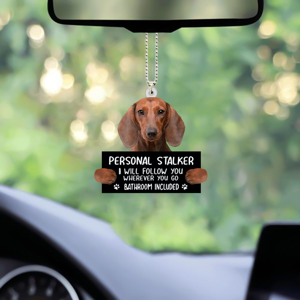 Dachshund Personal Stalker Car Hanging Ornament Present To Dog Lovers