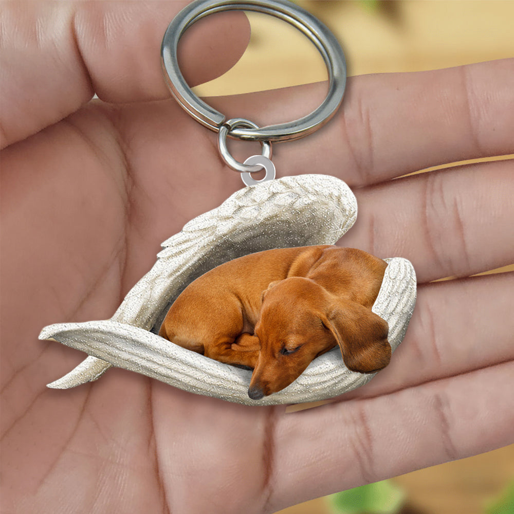 Dachshund Sleeping Angel Acrylic Keychain Dog Sleeping keychain