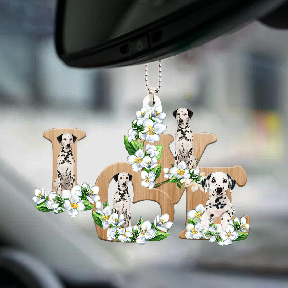 Dalmatian Love Flowers Dog Lover Best Hanging Ornament For Auto Car