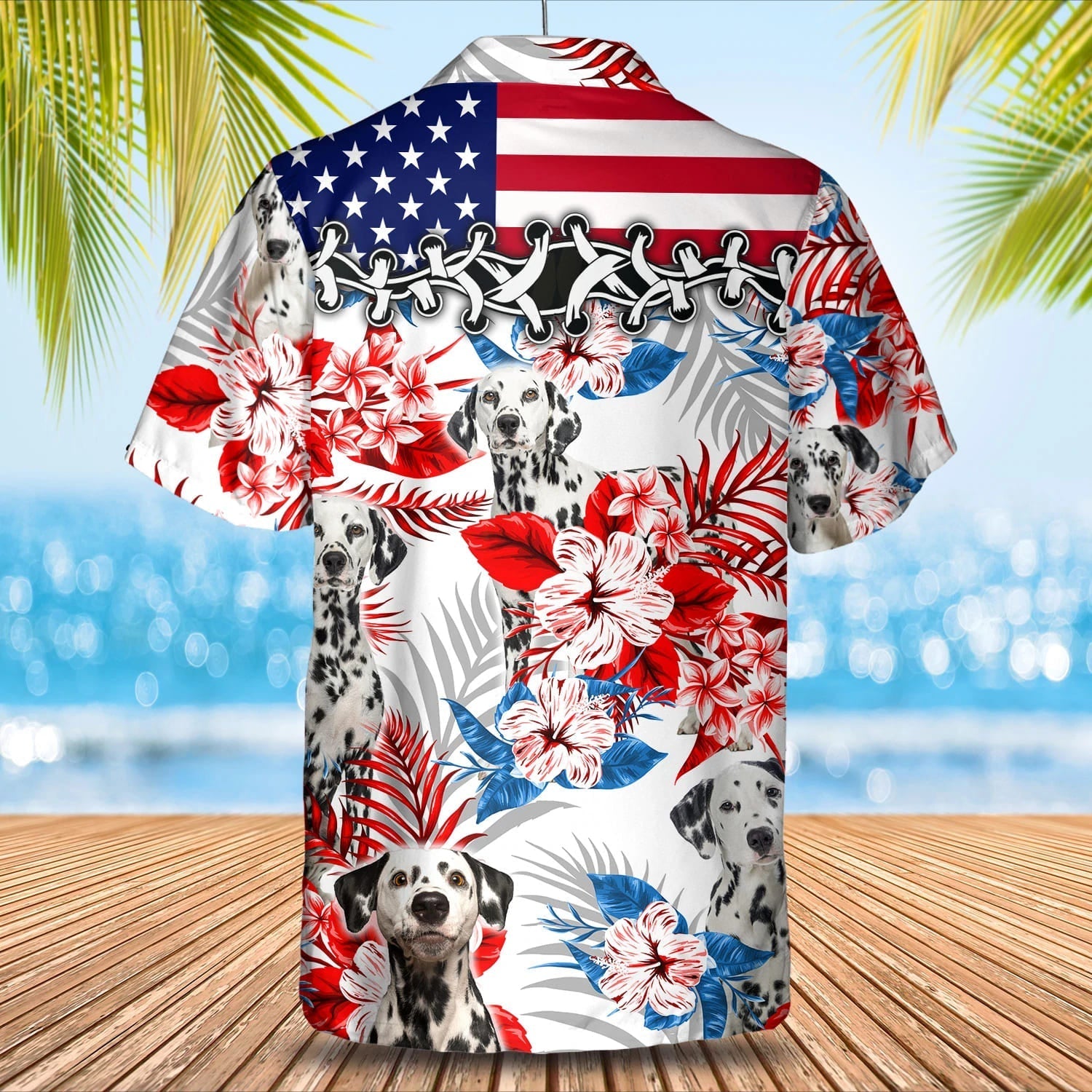 Dalmatian Hawaiian Shirt/ Summer aloha shirt/ Men Hawaiian shirt/ Gift for summer