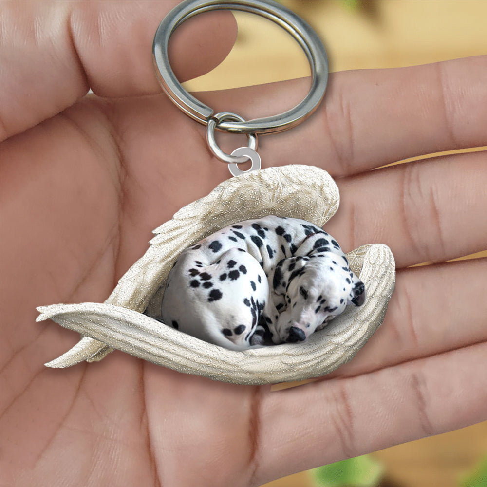 Dalmatian Sleeping Angel Acrylic Keychain Dog Sleeping keychain