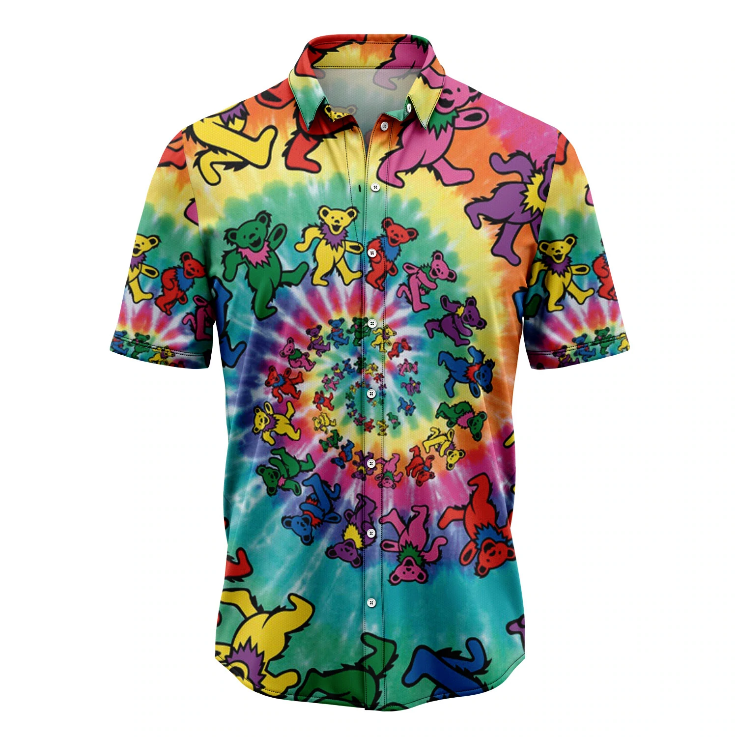 Dancing Bear Hawaiian Shirt/ Summer Hawaiian Shirts for Men/ Aloha Beach Shirt