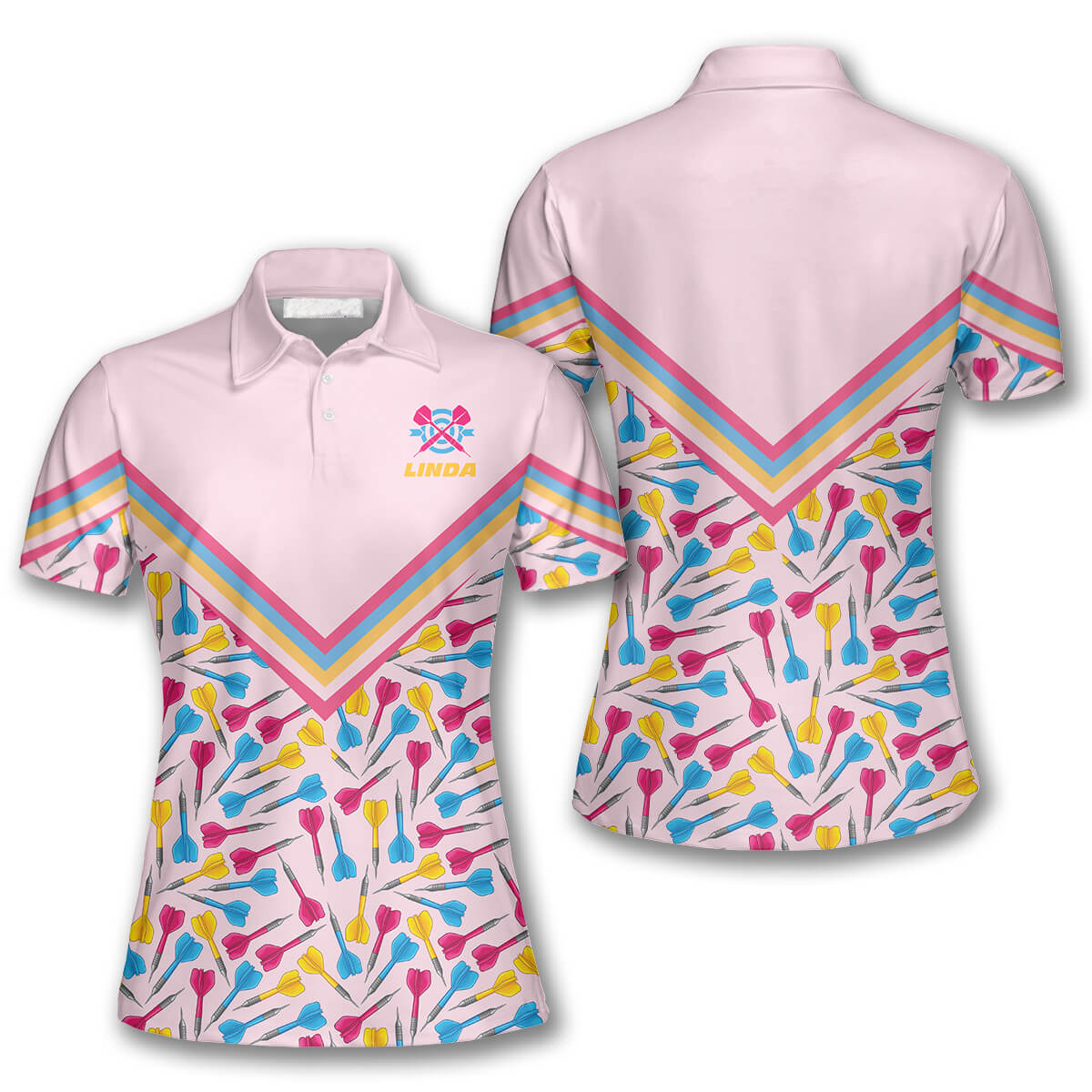 Dart Arrows Light Pink Custom Darts Shirts for Women/ Gift for Him/ Dart Shirt