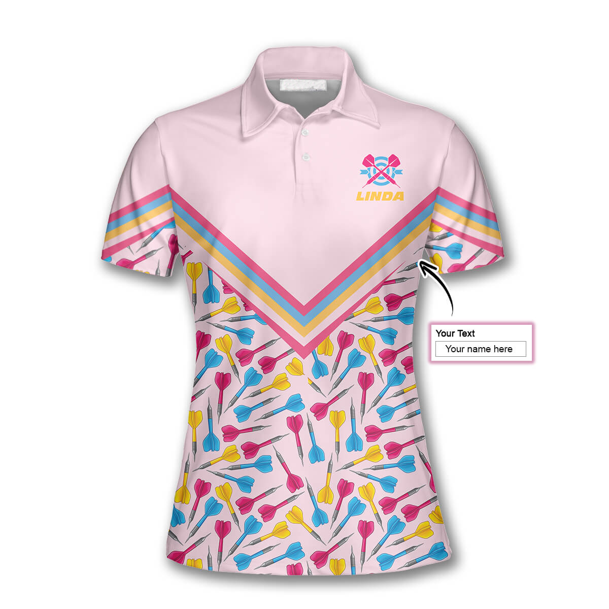 Dart Arrows Light Pink Custom Darts Shirts for Women/ Gift for Him/ Dart Shirt