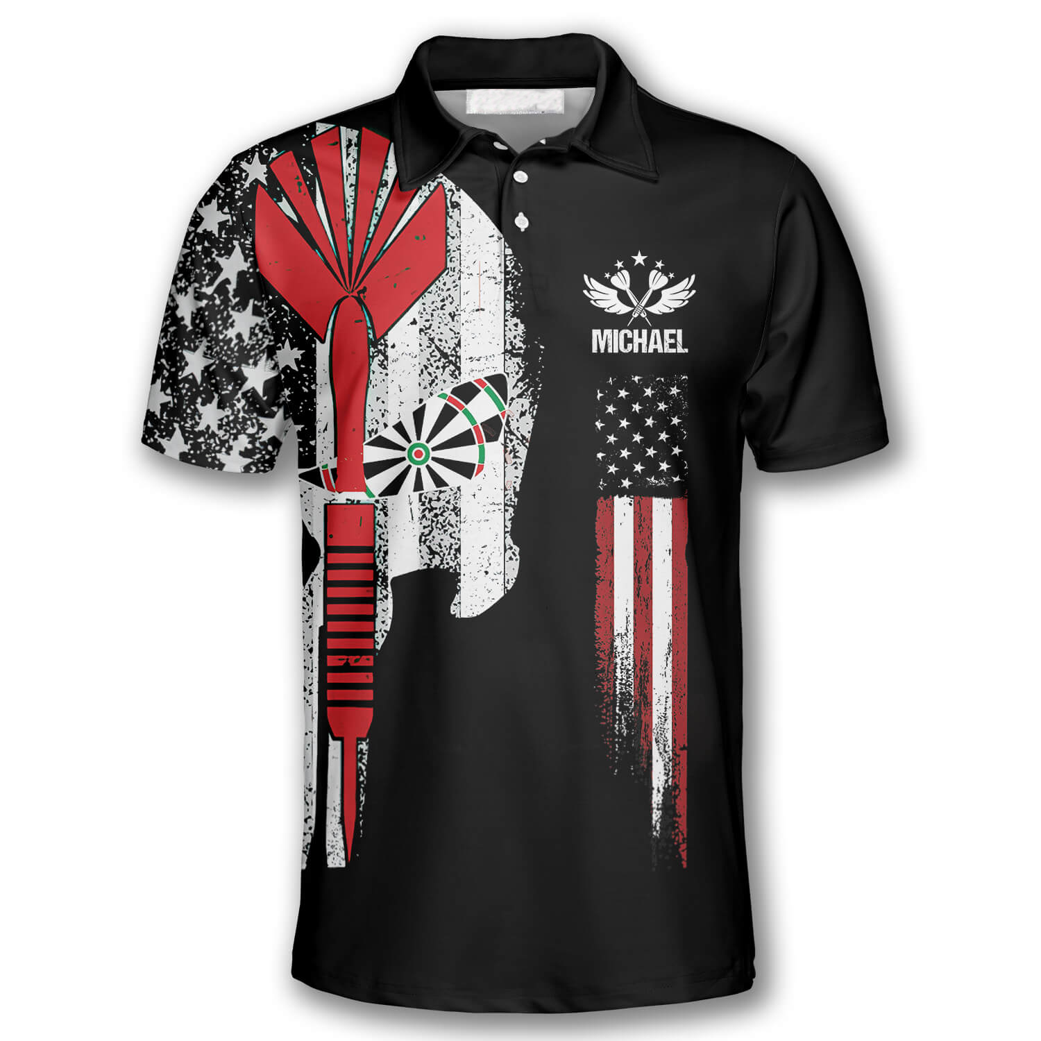 3D All Over Print Darts American Flag Skull Custom Darts Shirts for Men