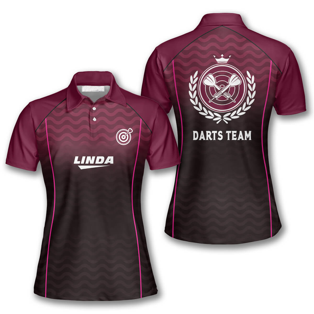 Interlaced Pattern Custom Darts Shirts for Women/ Dart Polo Shirt