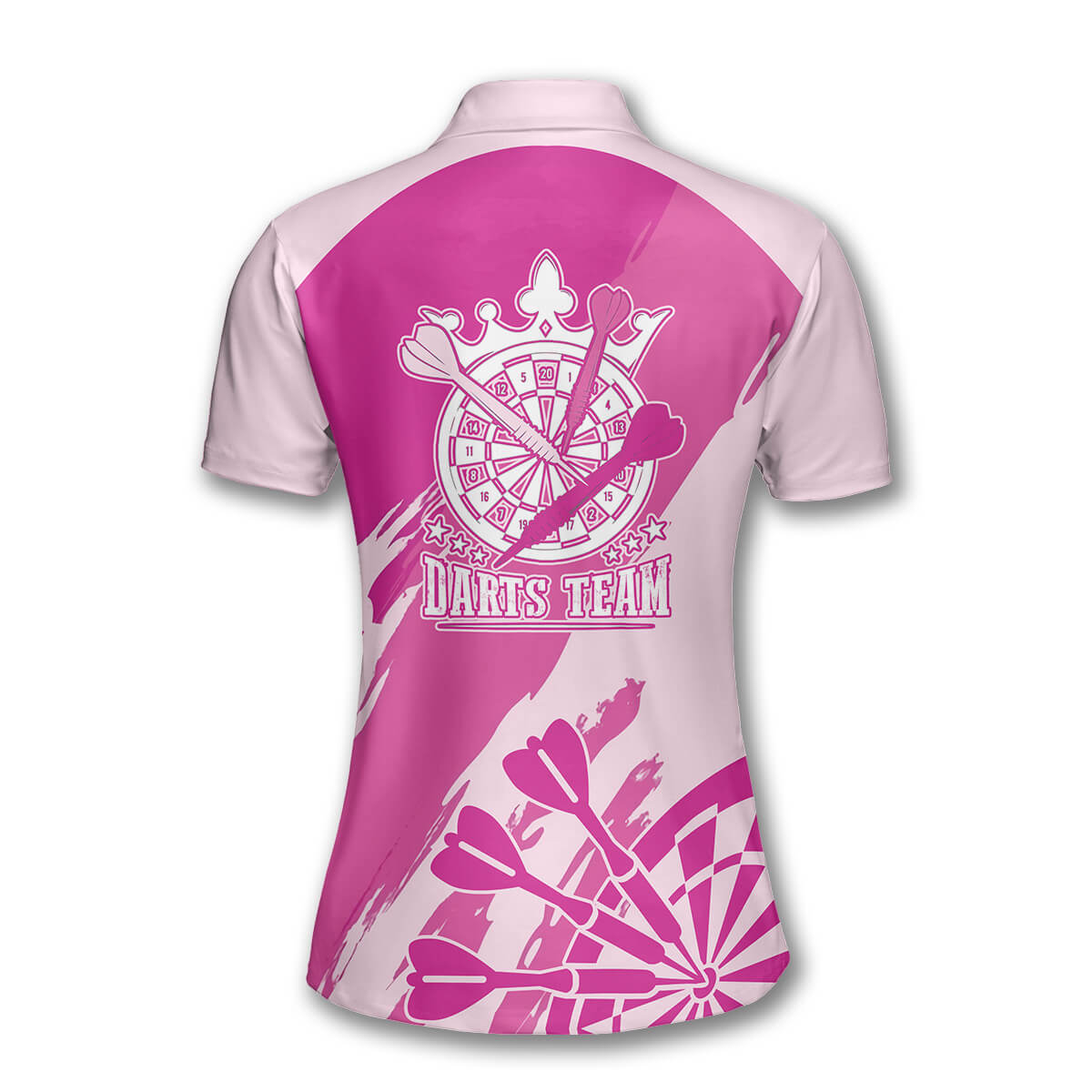 3D All Over Print Light Dark Pink Custom Darts Polo Shirts for Women