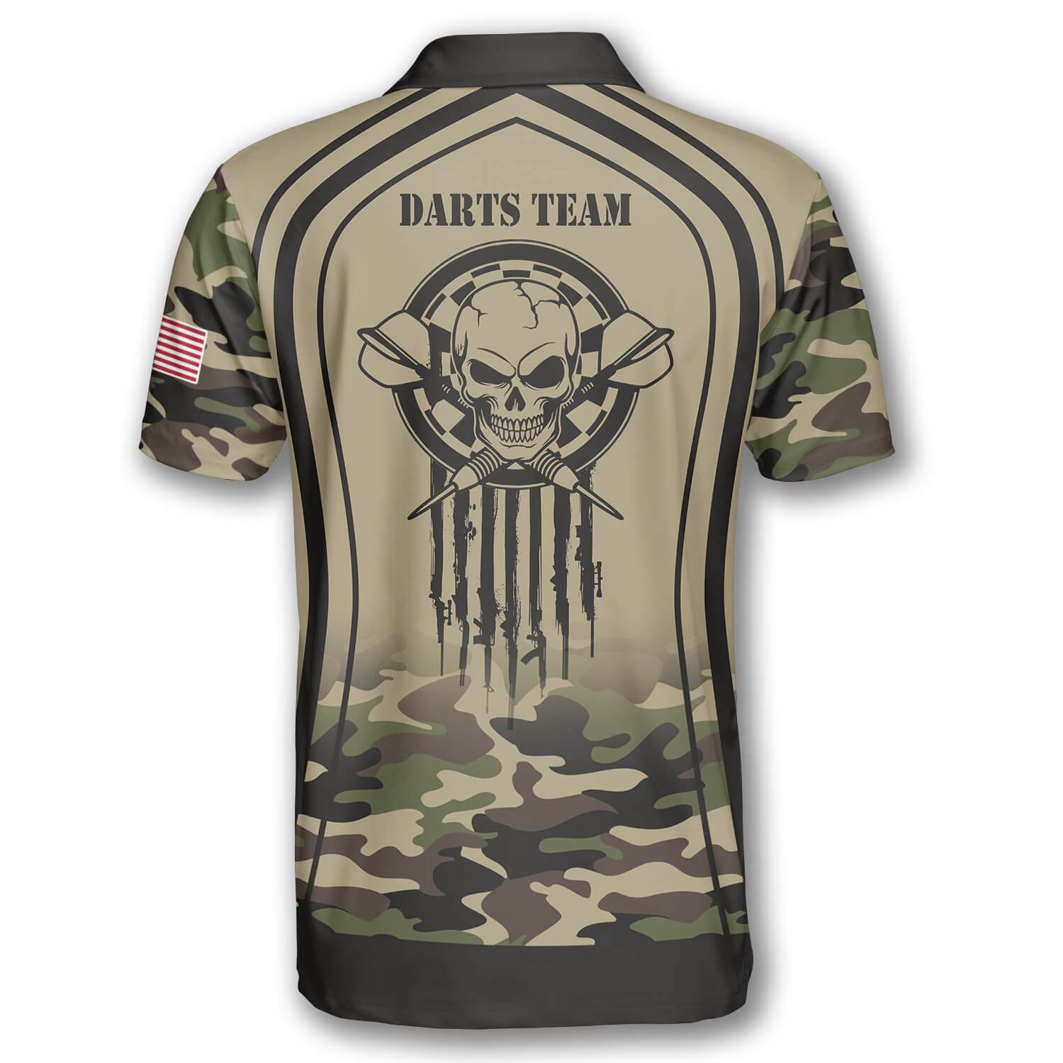 Skull Grim Reaper Camouflage Custom Darts Shirts for Men/ Custom Dart Team Shirt