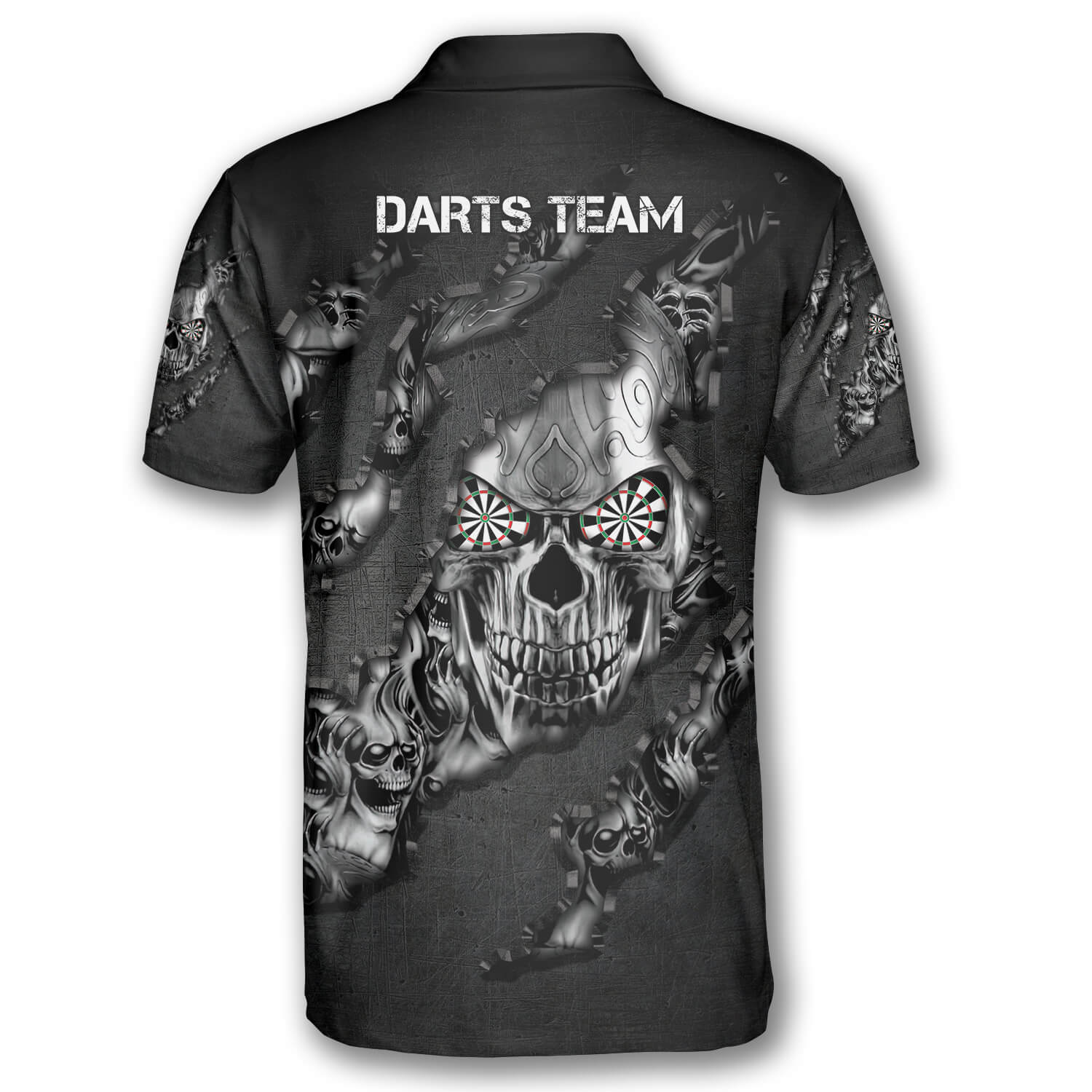 Eye Dart Tribal Tattoos Metal Skull Black Custom Darts Polo Shirts for Men Coolspod