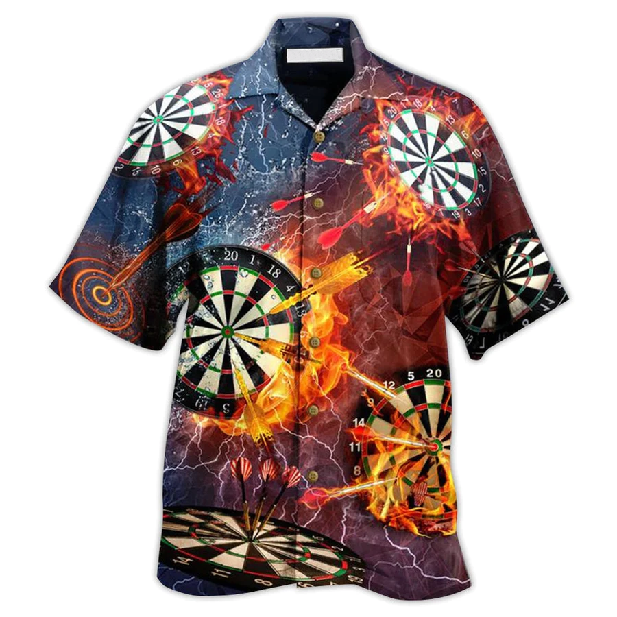 Darts Love It Fire Hawaiian Shirt/ Idea Gift for Dart Player/ Summer Sport Gift