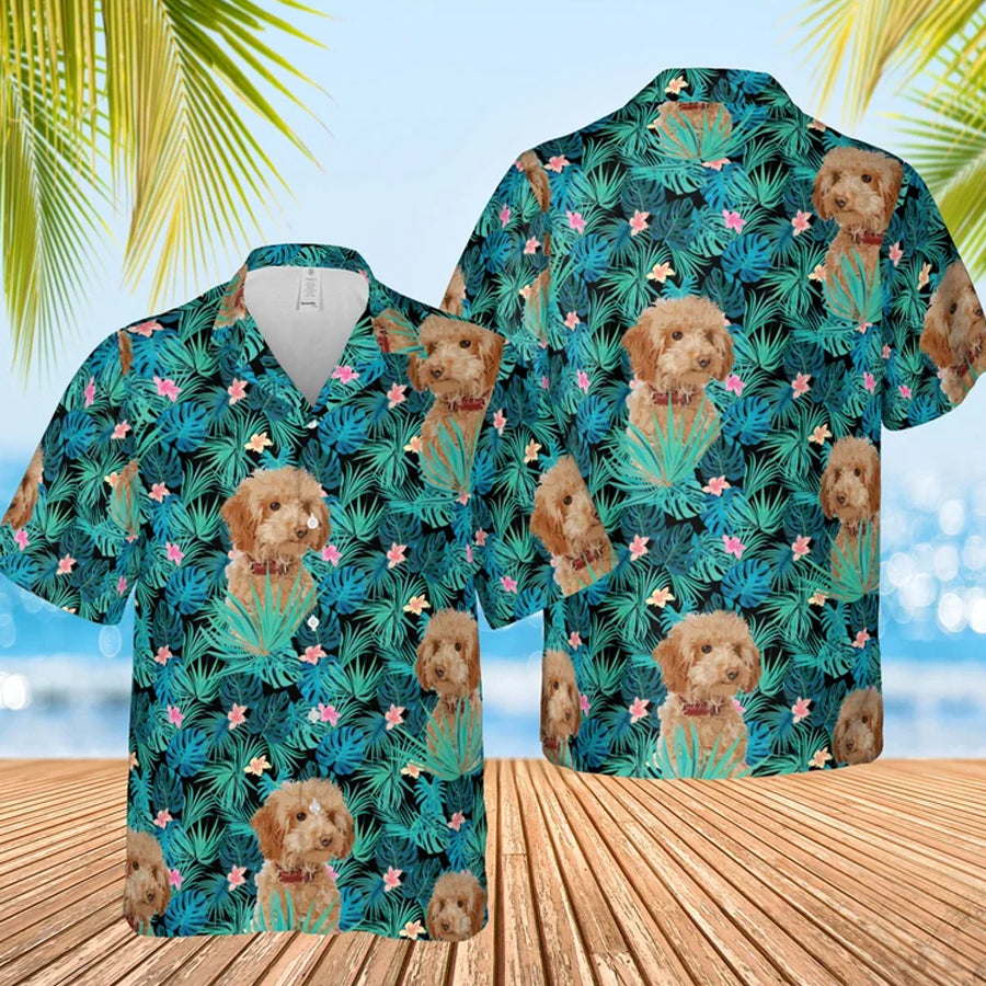 Dog Personalized Hawaiian Shirt/ Short Slevee Hawaiian Aloha Shirt/ Dog floral Hawaii shirt for men/ Women
