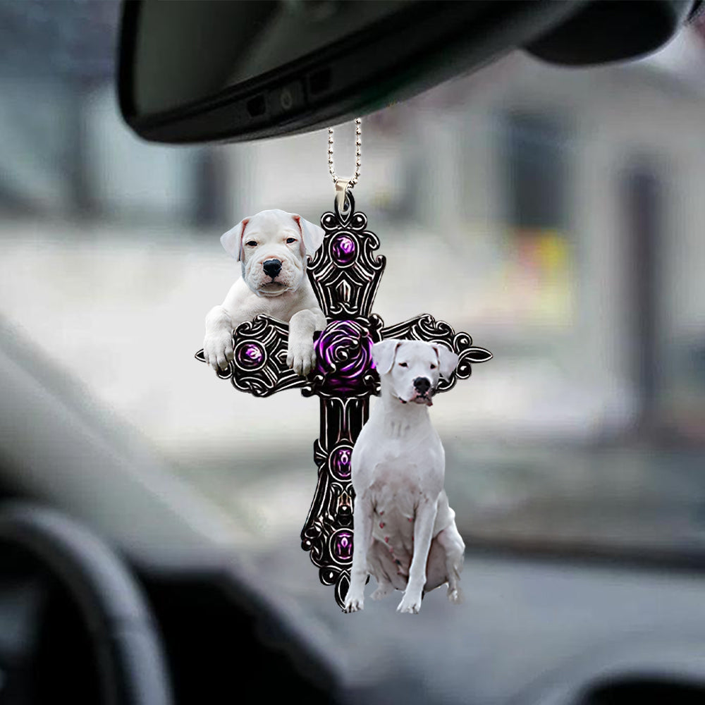 Dogo Argentino Pray For God Car Hanging Ornament Dog Pray For God Ornament Coolspod