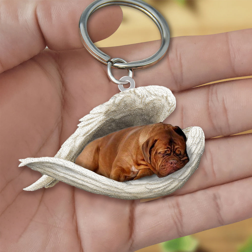 Dogue De Bordeaux Sleeping Angel Acrylic Keychain Dog Sleeping keychain