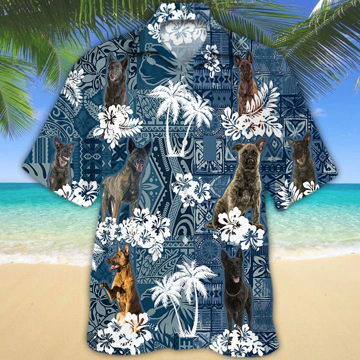 Dutch Shepherd Hawaiian Shirt/ Dog Summer Aloha Hawaiian Shirt for Men/ Women