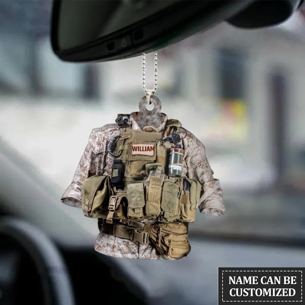 Personalized Marine Acrylic Ornament/ Marine Veteran Car Haning Ornaments