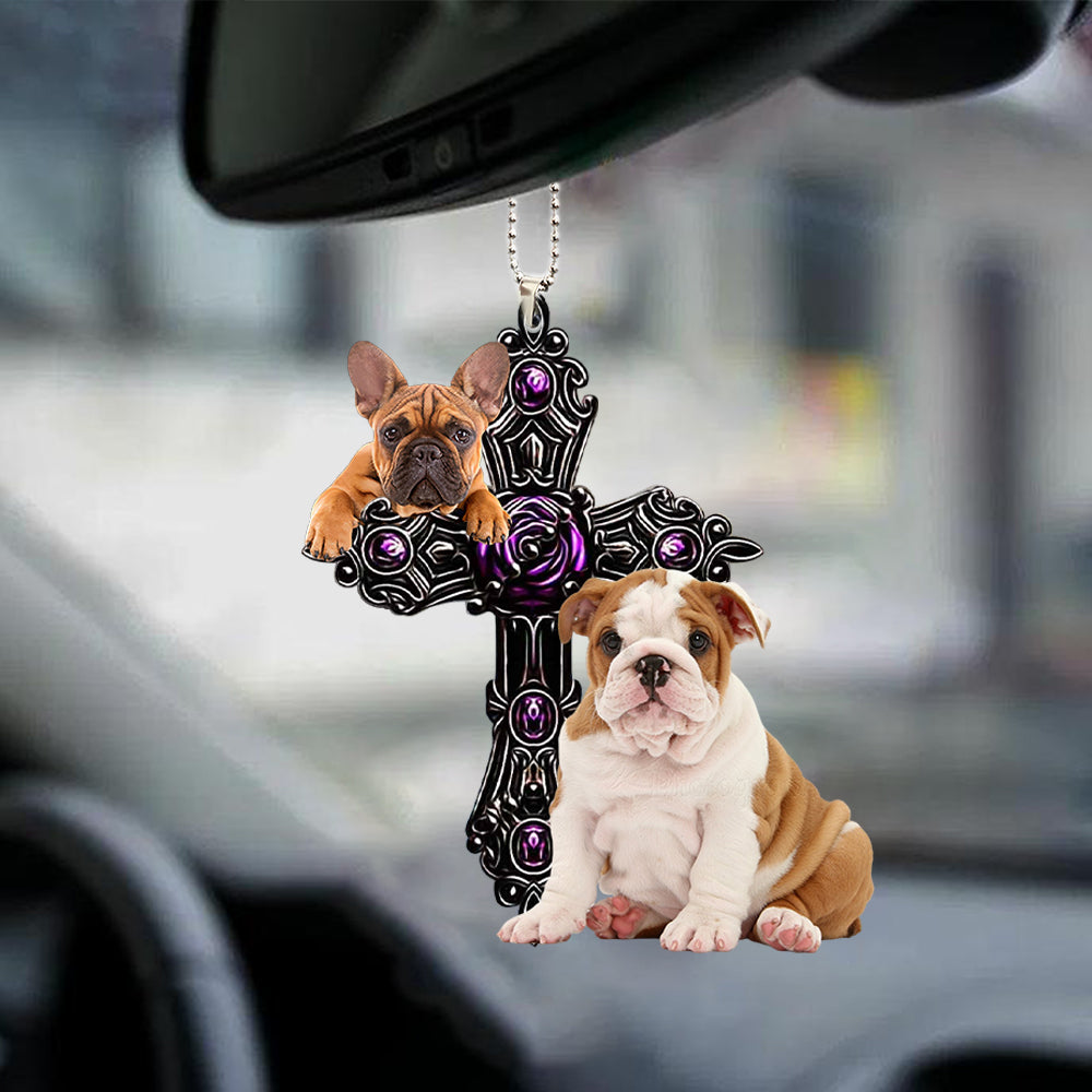 English Bulldog Pray For God Car Hanging Ornament Dog Pray For God Ornament Coolspod