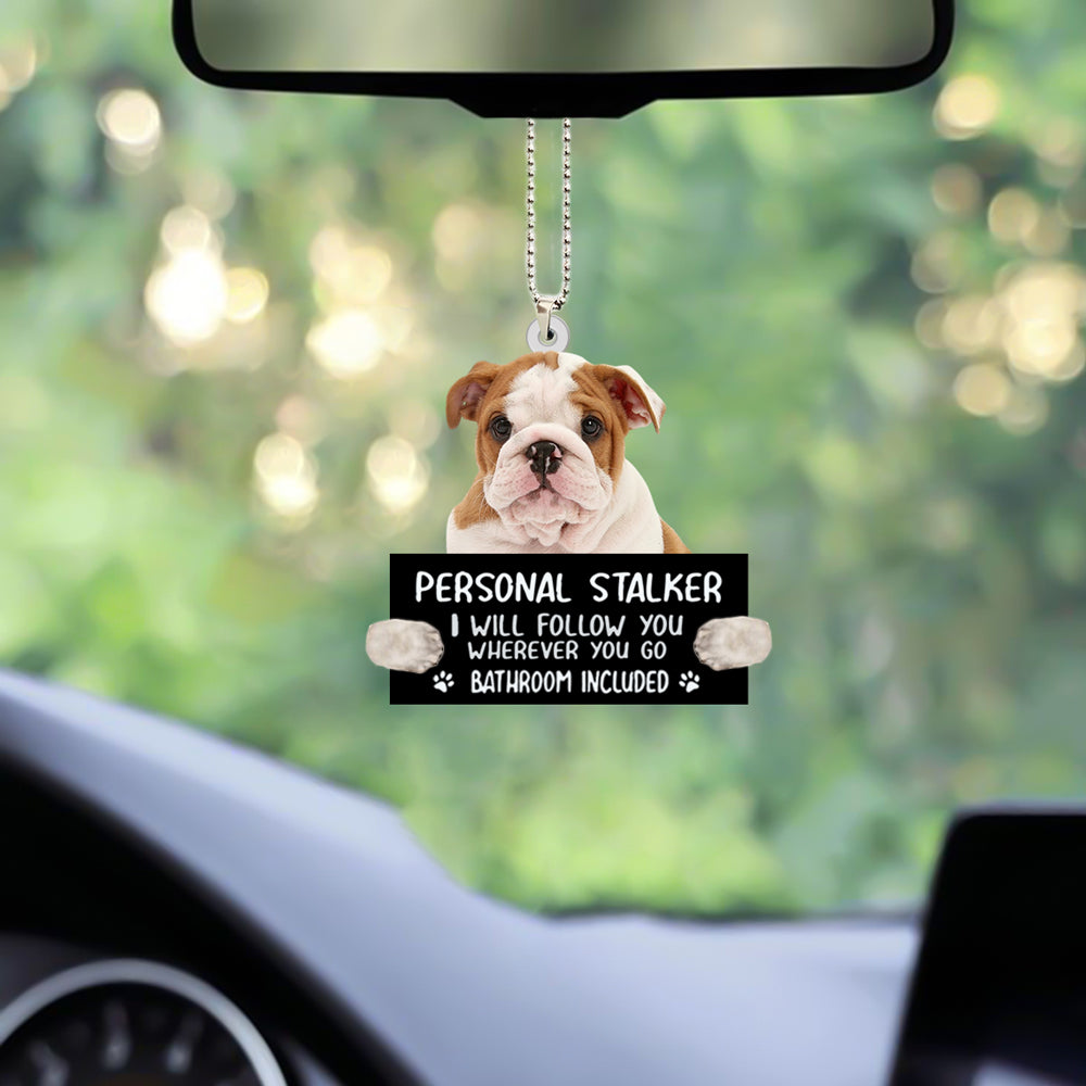 English Bulldog Ornament Personal Stalker Car Hanging Mirror Ornament