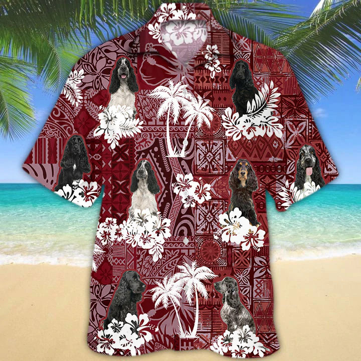 English Cocker Spaniel Red Hawaiian Shirt/ Gift for Dog Lover Shirts/ Animal Summer Shirts
