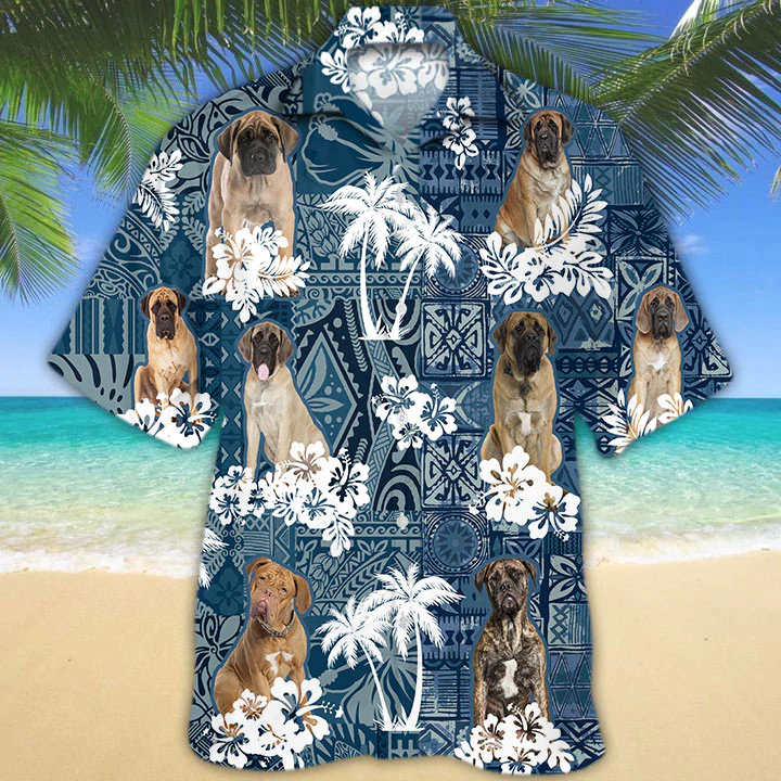 English Mastiff Hawaiian Shirt/ Flowers Aloha Shirt For Dog Lovers