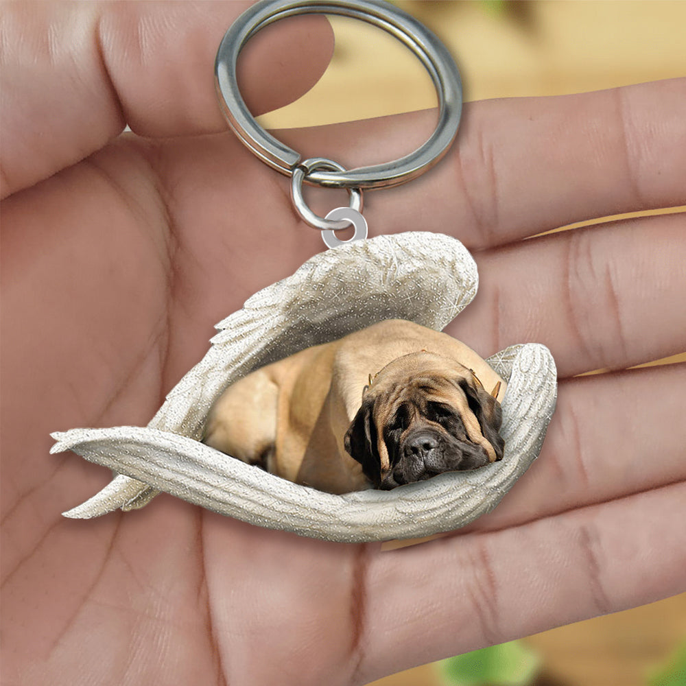 English Mastiff Sleeping Angel Acrylic Keychain Dog Sleeping keychain
