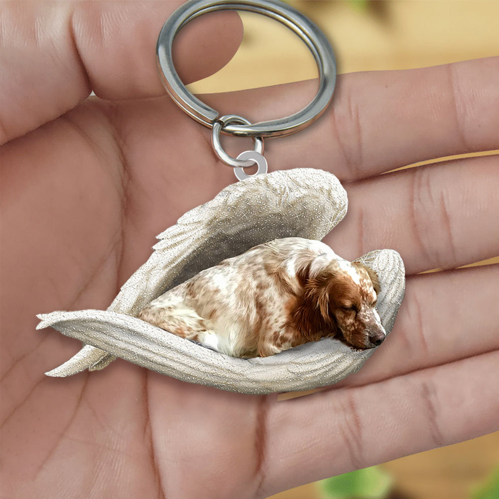 English Setter Sleeping Angel Acrylic Keychain Dog Sleeping keychain