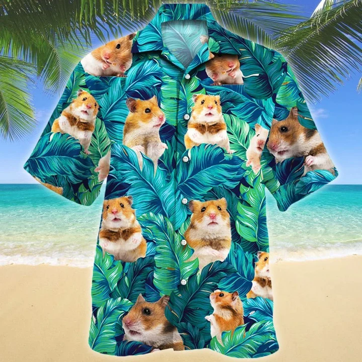 Excellent Gift For Hamster Lovers Summer Beach Palm Tree Hawaiian Shirt
