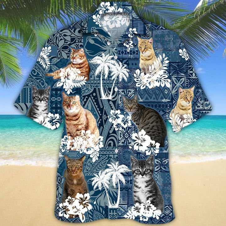 Dragon Li Hawaiian Shirt For Summer Travel/ Cool Aloha Beach Shirt For Cat Lover/ Cat Hawaii Shirt