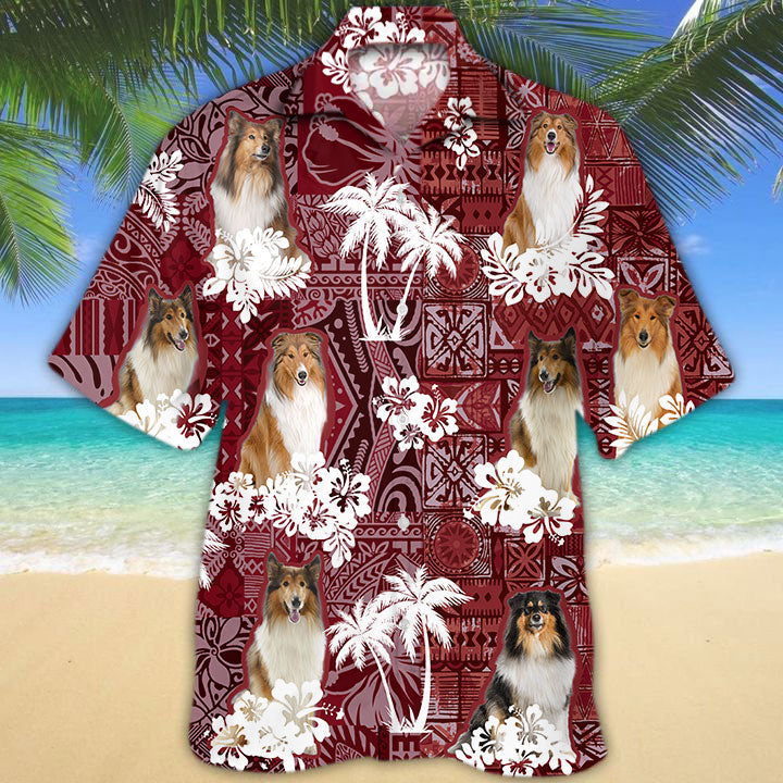Rough Collie Hawaiian Shirt/ Dog All Over Printed Hawaii Aloha Shirt