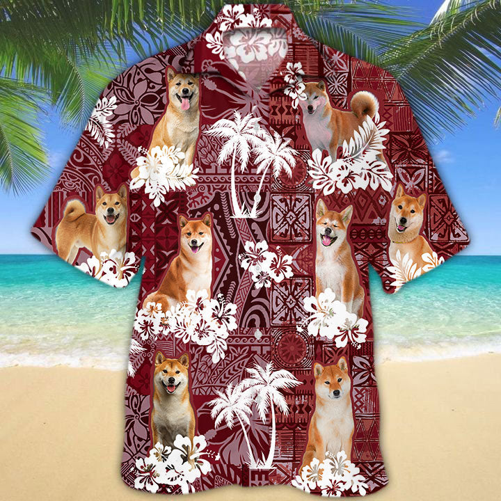 Shiba Inu Hawaiian Shirt/ Cute Dog Hawaiian Shirt
