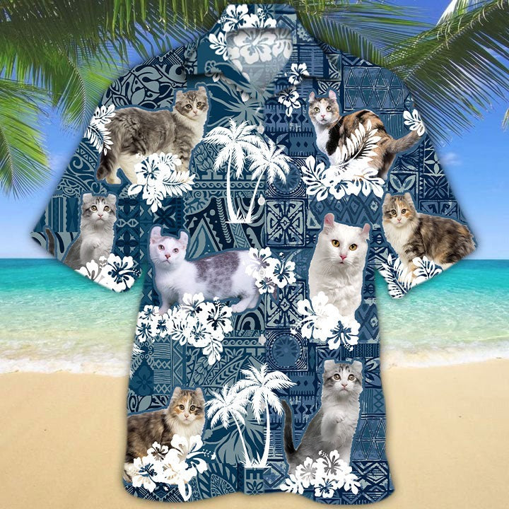 Kinkalow Hawaiian Shirt/ Cat Hawaiian Shirt/ Animal Hawaiian Shirts For Travel Summer/ Cat Lover Gift