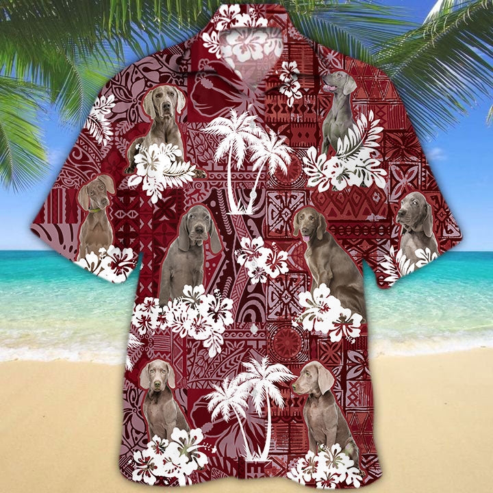 Weimaraner Hawaiian Shirt/ Dog Hawaii Aloha Beach Shirt For Summer