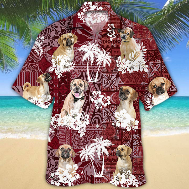 Puggle Hawaiian Shirt/ Dog Hawaiian Shirt Short Sleeve