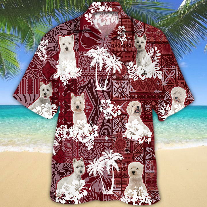 West Highland White Terrier Hawaiian Shirt/ Kute Dog Hawaiian Shirts