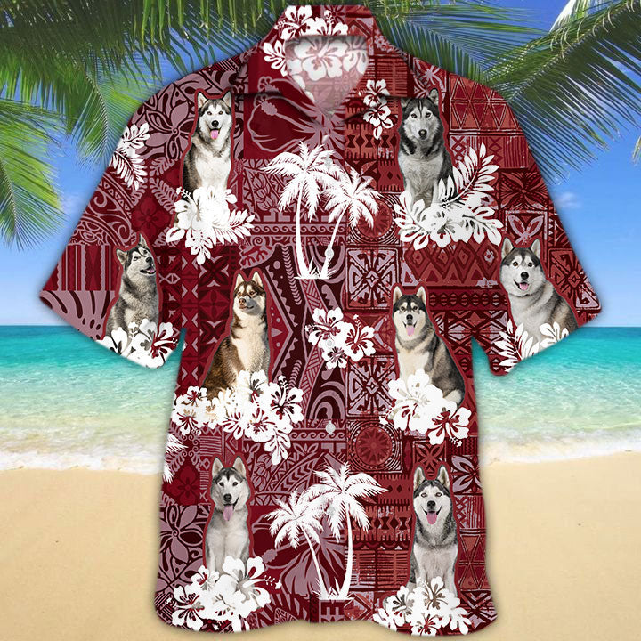 Husky Hawaiian Shirt/ Dog Hawaiian Shirt For Her Him