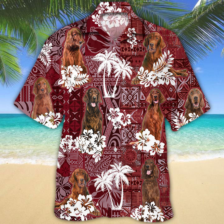 Irish Setter Hawaiian Shirt/ Dog Hawaii Aloha Beach Shirt For Men Women