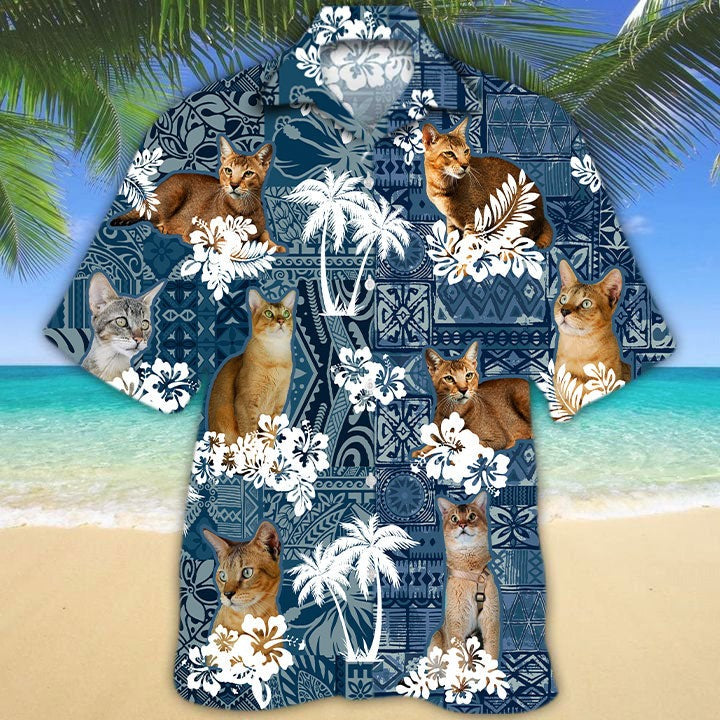 Chausie Hawaiian Shirt For Man And Woman/ Aloha 3D Cat Shirts/ Full Printed Cat Hawaiian Shirts