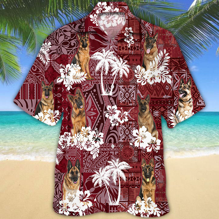 German Shepherd Hawaiian Shirt/ Dog Hawaiian Shirt Summer/ Gift For Dog Lovers