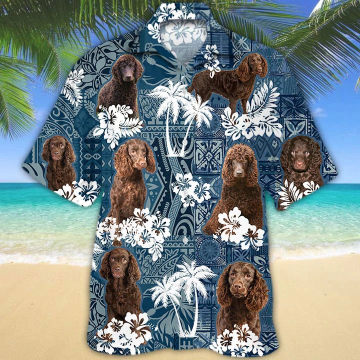 American Water Spaniel Hawaiian Shirt/ 3D Dog Hawaiian Shirt/ Summber Beach Dog Hawaii Shirts For Men